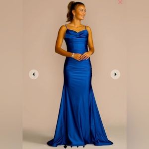 Cowl neck sheath dress